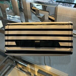 Kate Spade Patent Keira Chelsea Park Striped Clutch Purse